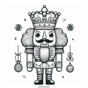 Detailed Nutcracker Coloring Page Wearing A Crown