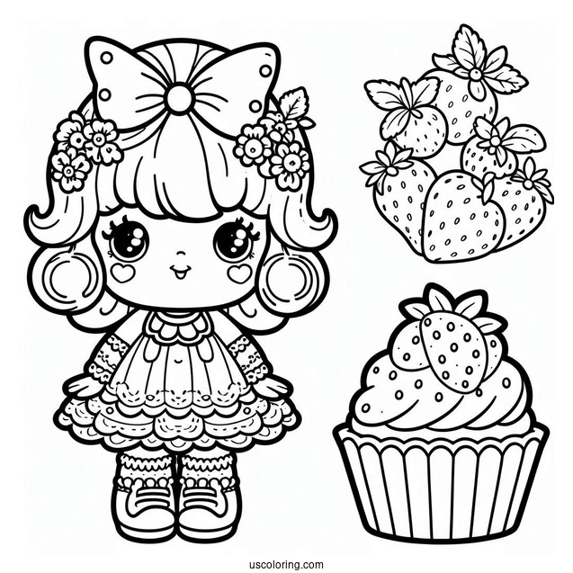 Detailed Strawberry Shortcake Coloring Page