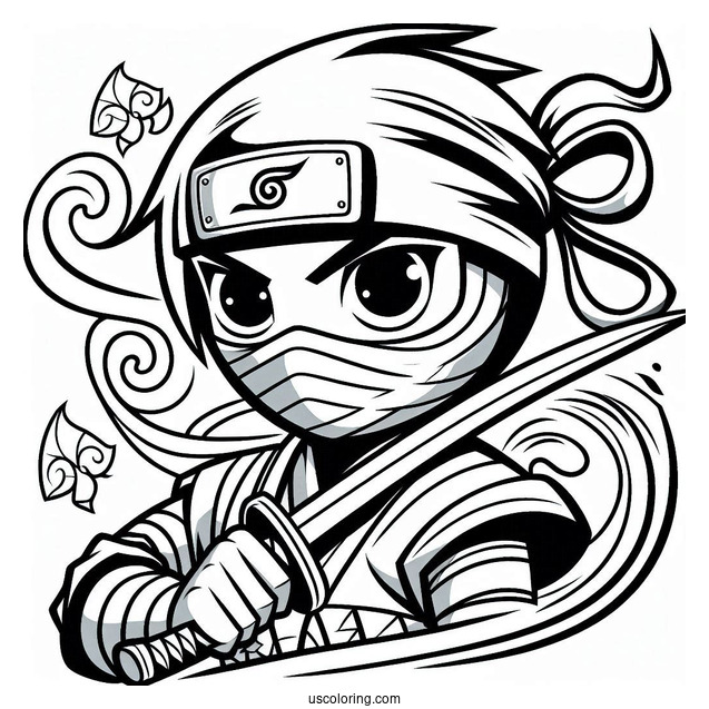 Ninja Legends Coloring In For Kids