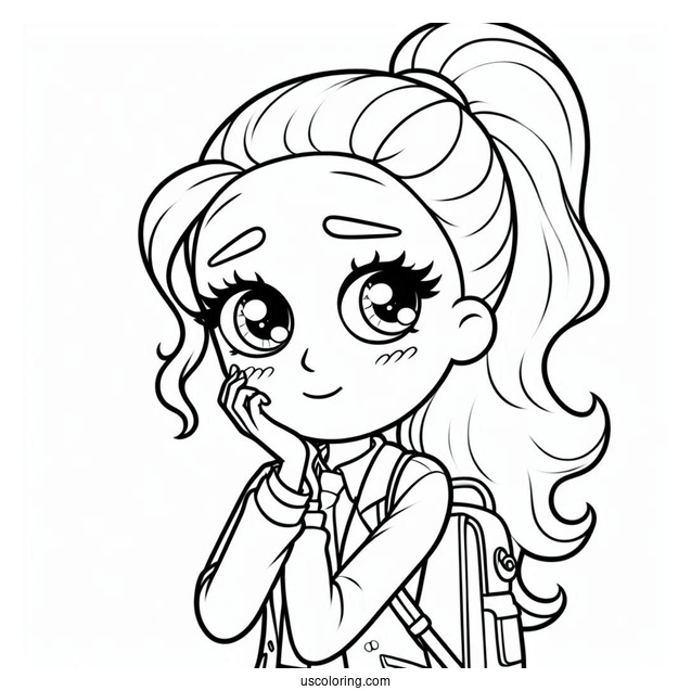 Rick and Morty Coloring Page Of Morty s Crush Jessica in School Uniform Coloring Sheet for Kids