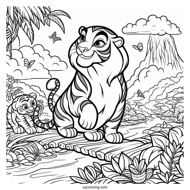 Jungle Book Coloring Page Of Easy Outline Of Shere Khan