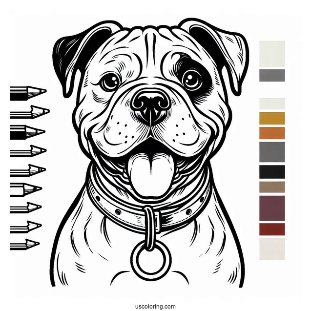 Coloring Page Of American Bulldog