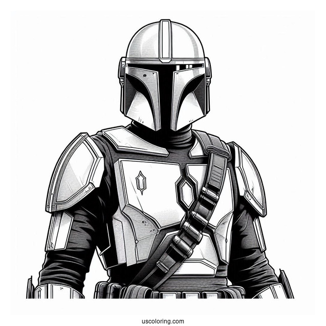Realistic The Mandalorian Armor Coloring Sheet