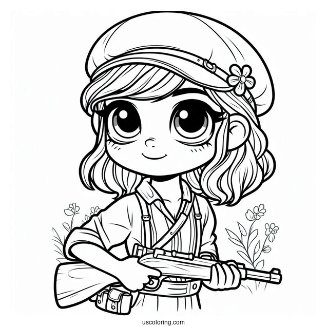 Poppy Playtime Coloring Page Of Player Wearing Grabpack