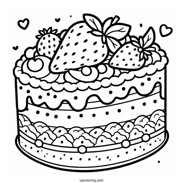 Coloring Sheet Of Strawberry Shortcake Slice