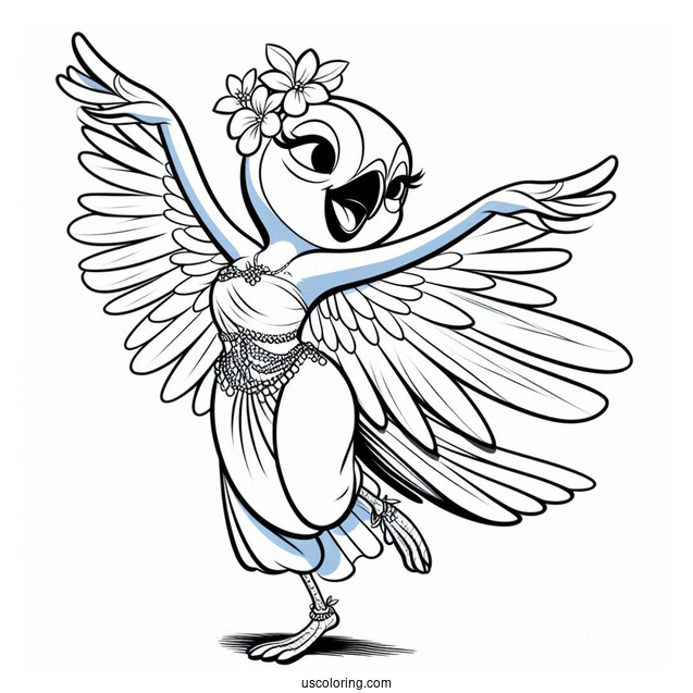 Blue Dancing Coloring Page