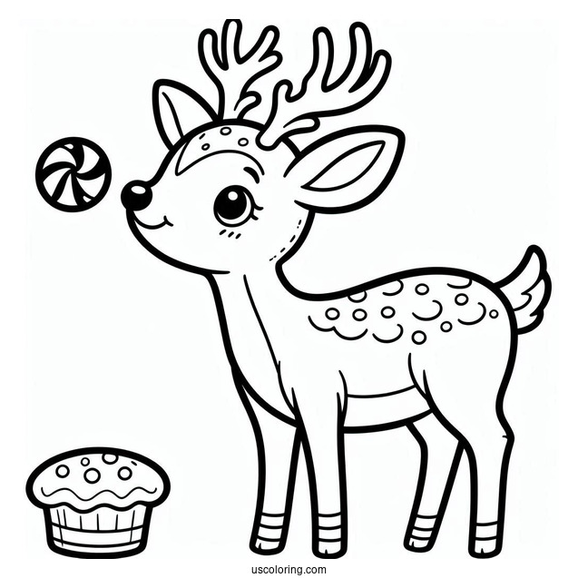 Cartoon Themed Reindeer To Color