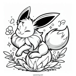 Eevee Riding On Jolteon Coloring Page