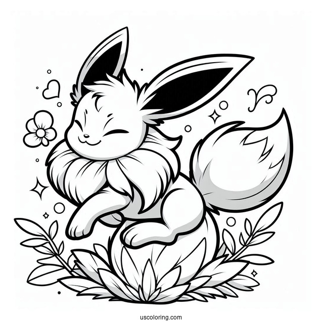 Eevee Riding On Jolteon Coloring Page