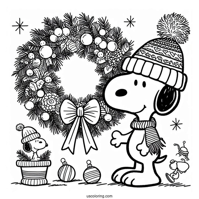 Snoop Themed Christmas Wreath To Color