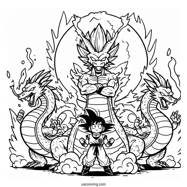 Dragon Ball Z Dragon Team Coloring Page