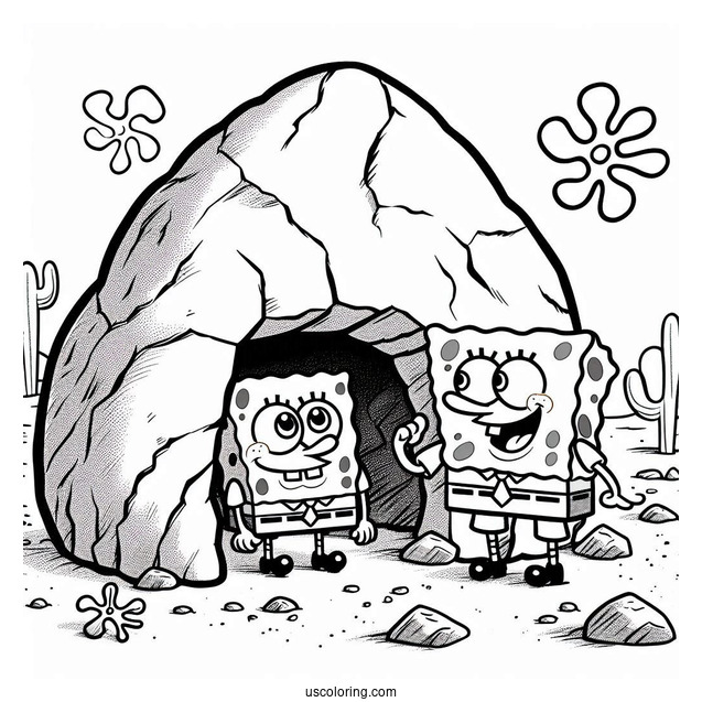 SpongeBob Saying Hello To Patrik Under His Rock