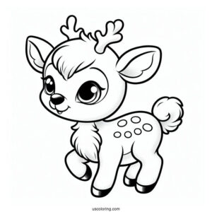 Baby Rudolph The Reindeer To Color