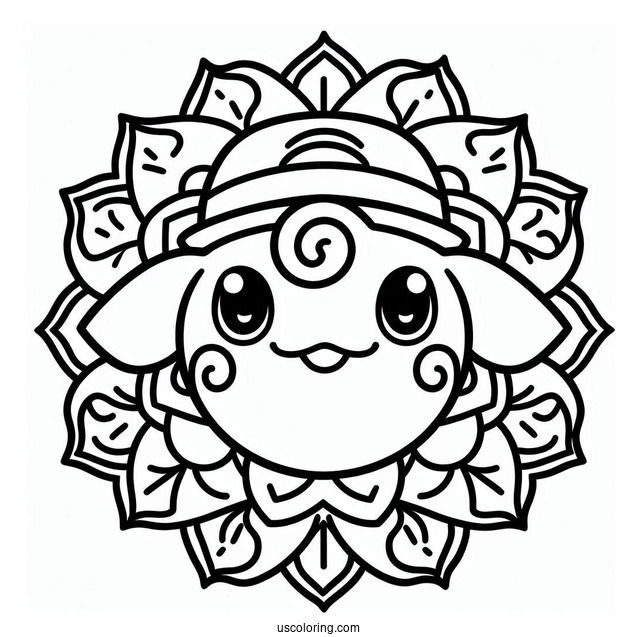 Easy Koffing Mandala Coloring Page For Kids