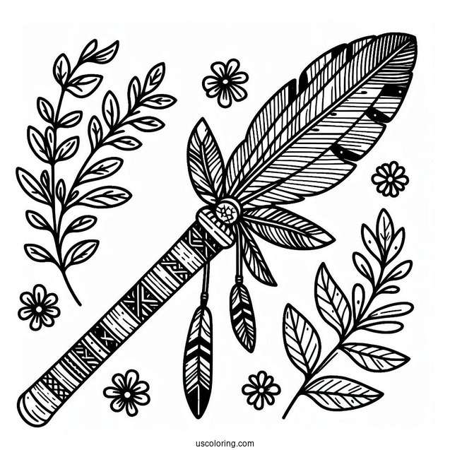 Native American Coloring Page Tomahawk For Kids