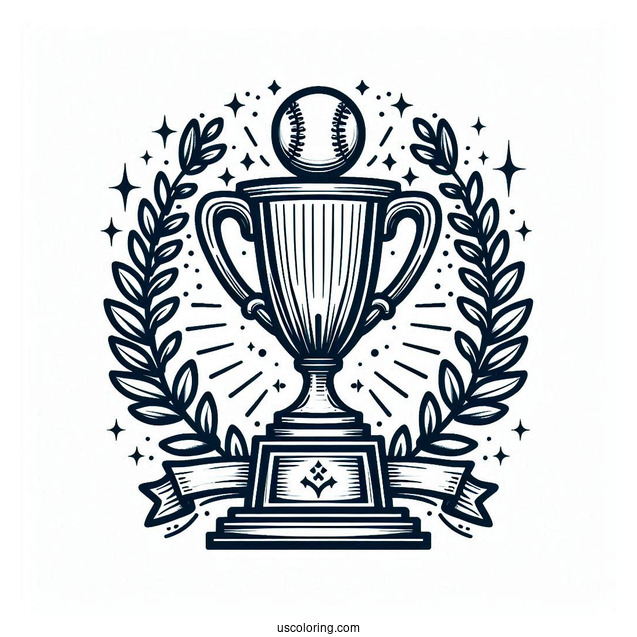 Baseball Coloring Page Of Champions Trophy Celebration