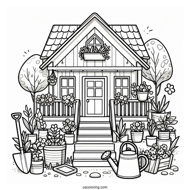 Roblox House Gardening Coloring Sheet