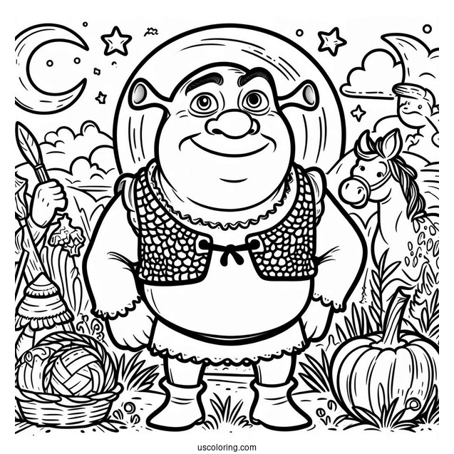 Coloring Page Of Shrek For Preschoolers