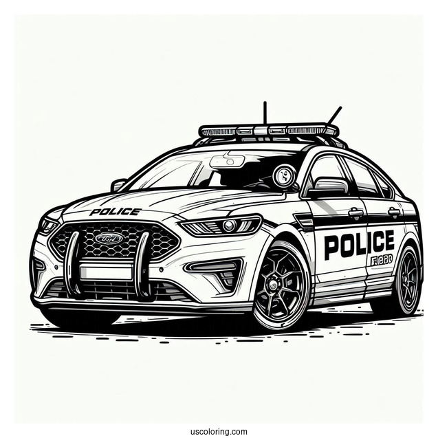 Ford Police Car Coloring Page