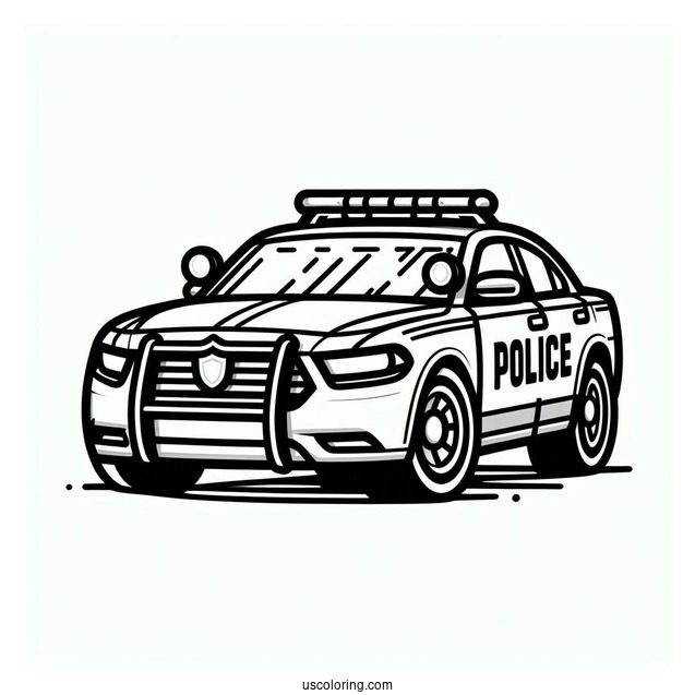 Simple Outline Of Police Car