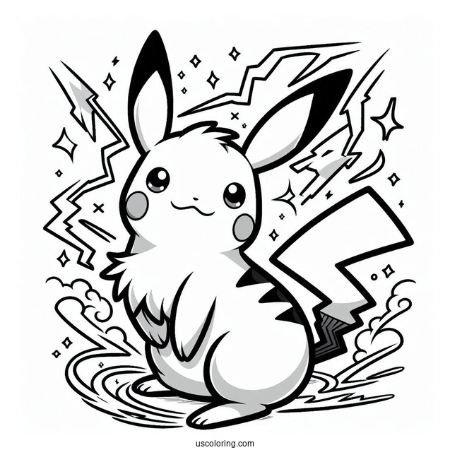 Thunderbolt Raichu Coloring Page Pokemon Card