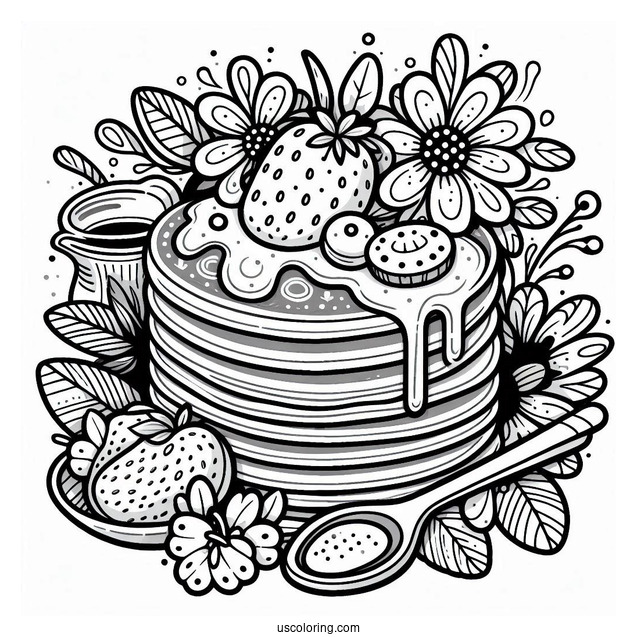 Pancakes Coloring Page