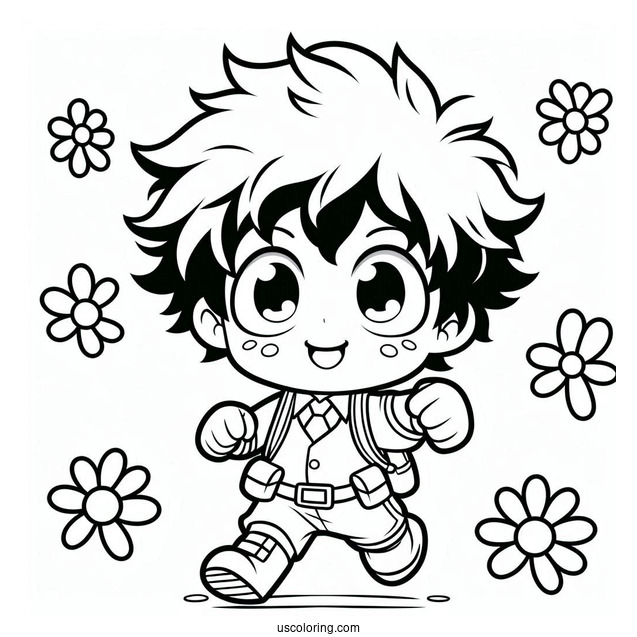 Simple Deku Coloring Page One For All