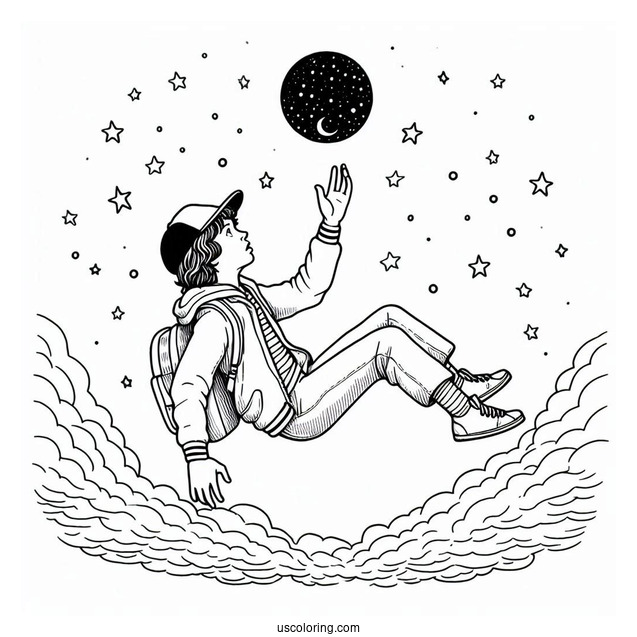 Max Floating In The Sky Coloring Page