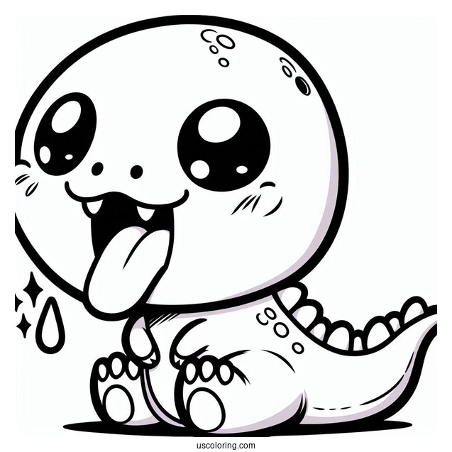 Adorable Kawaii T-Rex With Tongue Out