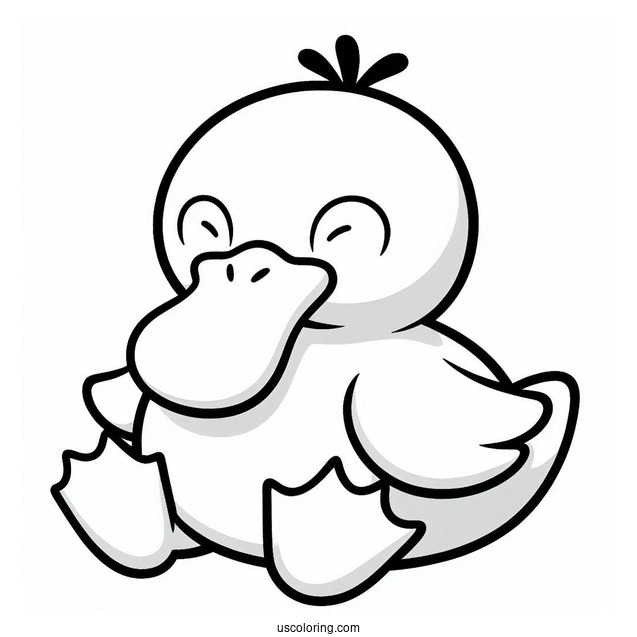 Easy Psyduck Coloring Page For Kids