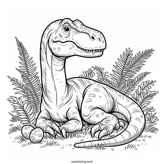 Therizinosaurus Resting On The Grass