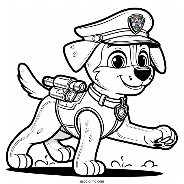Chase Police Dog Coloring Sheet