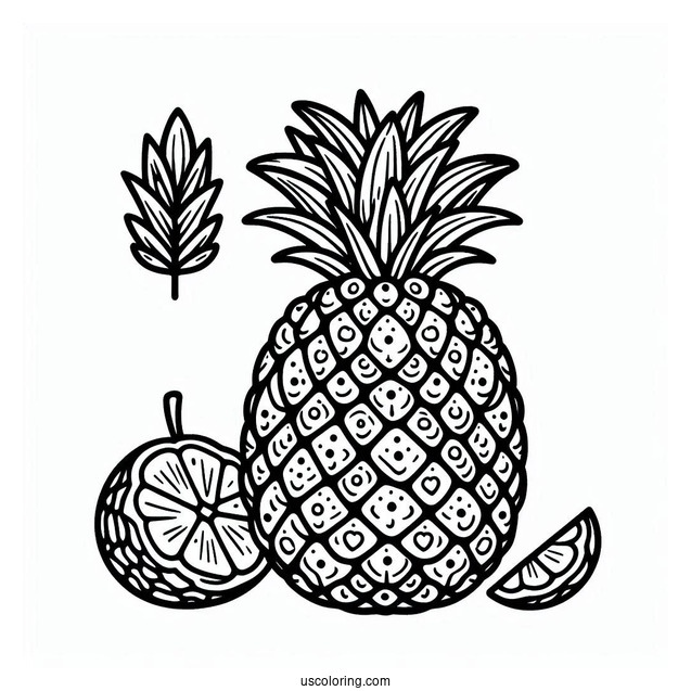 Pineapple Pop It To Color For Kids