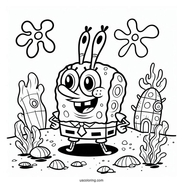 SpongeBob Coloring Page Of Barnacle Boy