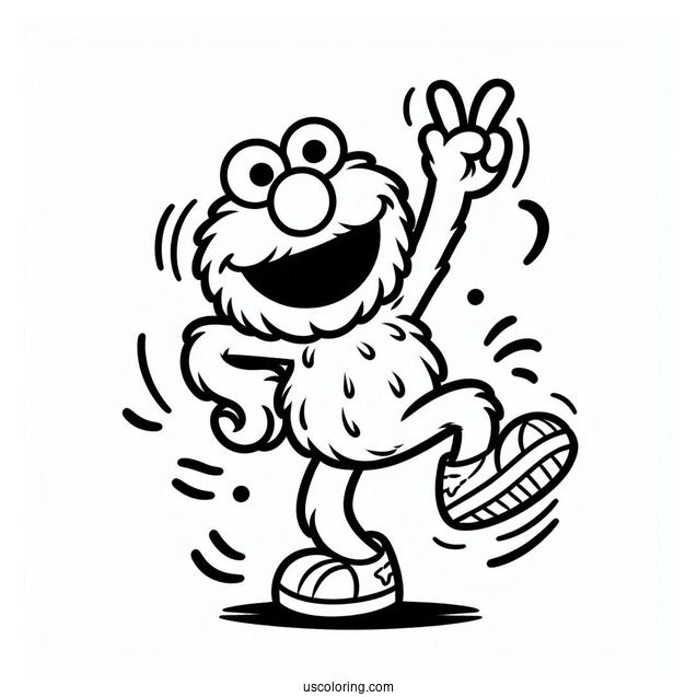 Dancing Elmo Coloring Page
