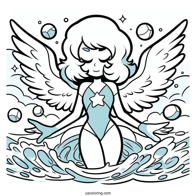 Steven Universe Coloring Page Of Lapis Lazuli With Water Wings