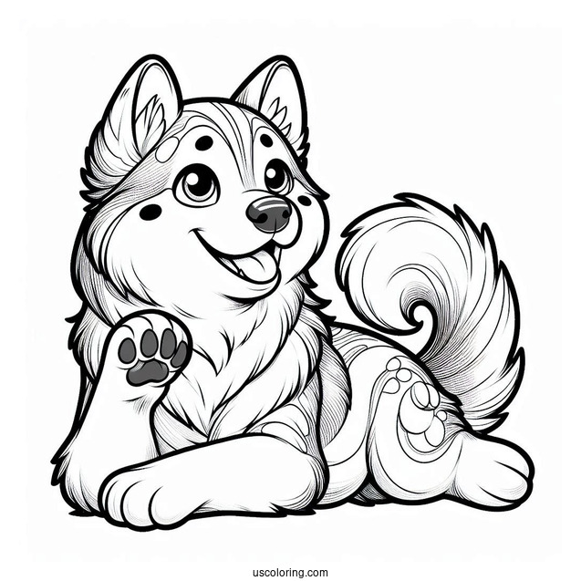 Husky With Paw Up