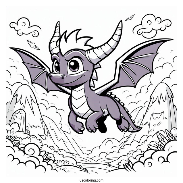 Sypro Coloring Page Flying In The Sky