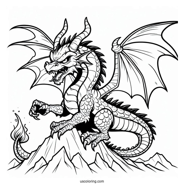 Angry Looking Dragon On a Mountain