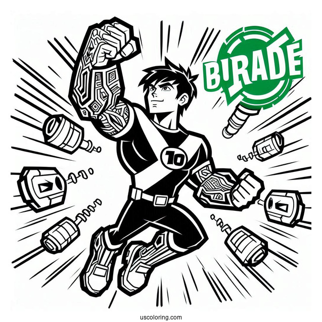 Ben 10 Coloring Page Of Upgrade Using Powers