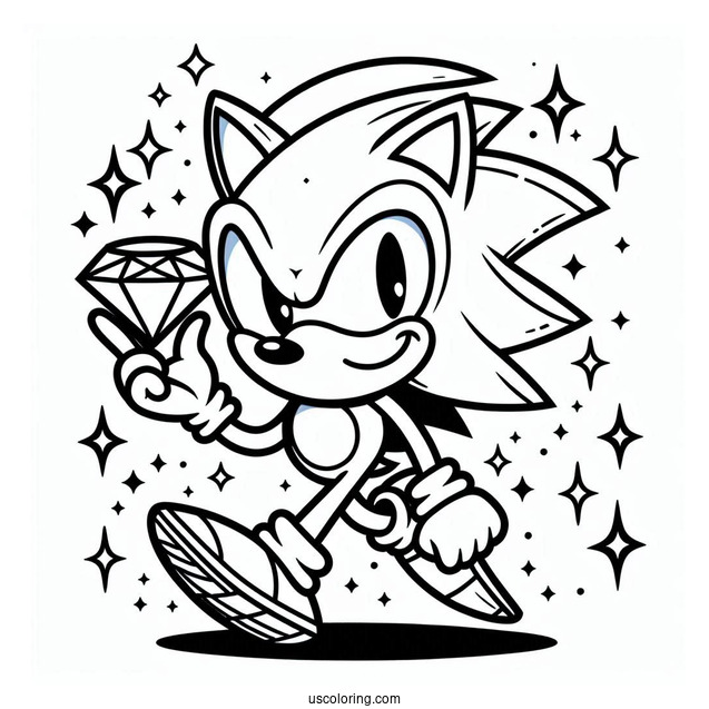 Metal Sonic Holding Diamond To Color