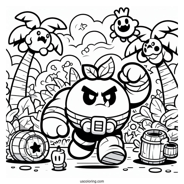 Brawl Stars Coloring Page Of Rumble Jungle
