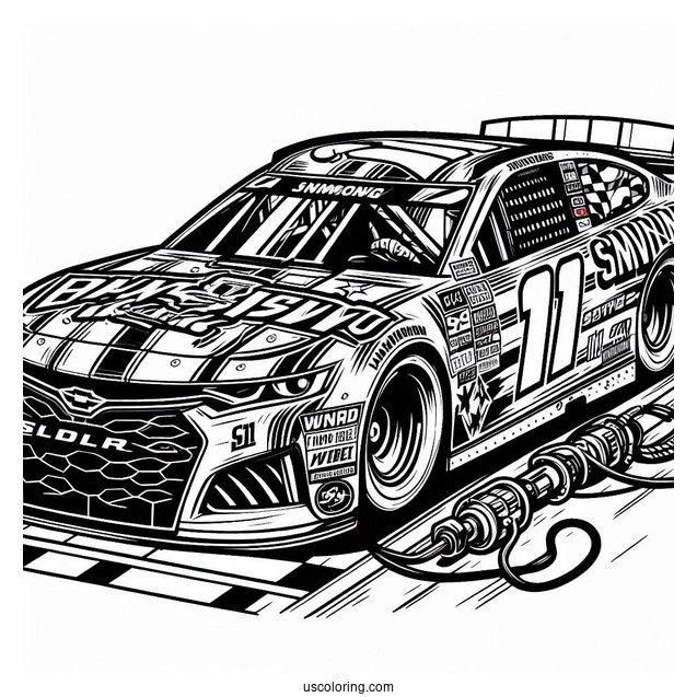 NASCAR Coloring Page Racing Cars For Kids