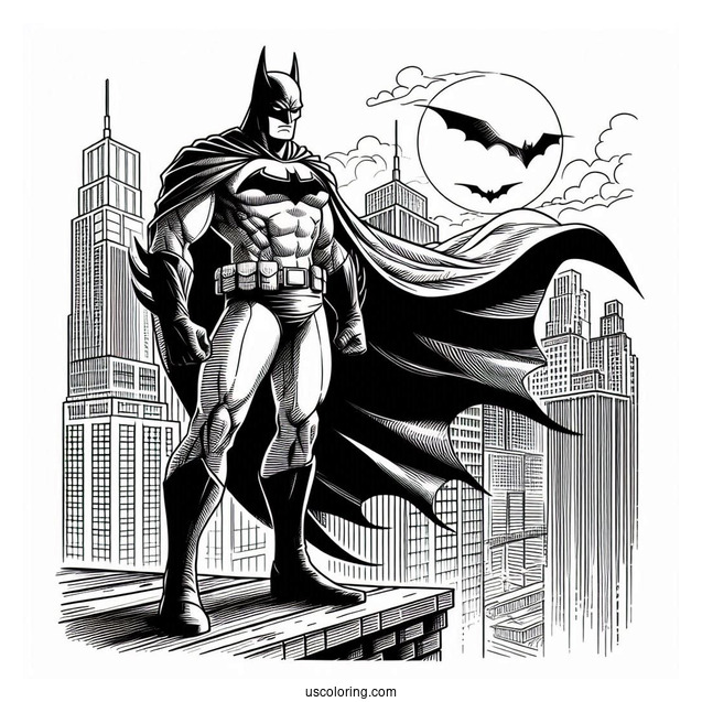 Dark Knight Batman Standing On Building