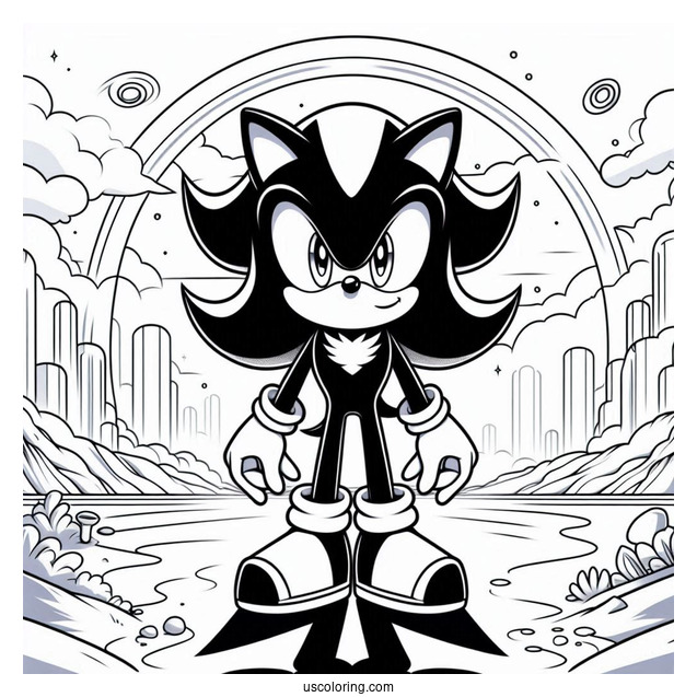 Shadow Coloring Page Standing In Front Of Rings In Angel Island