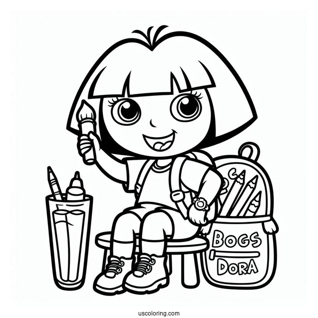 Big Sister Dora Coloring Sheet