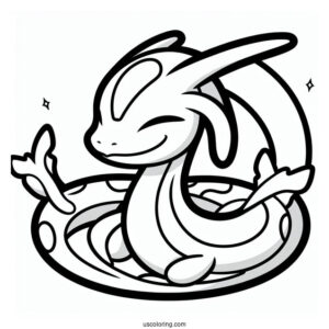 Smiling Rayquaza Coloring Page