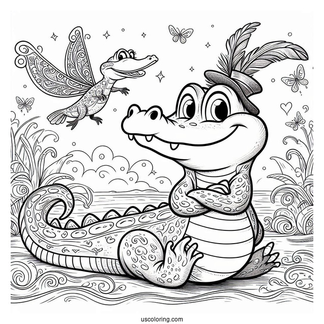 Louis The Alligator Coloring Page