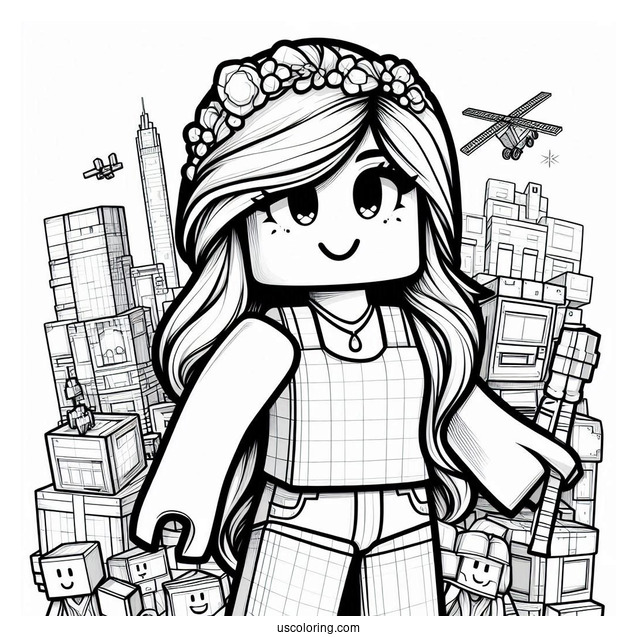 Roblox Minecraft Coloring Page For Kids