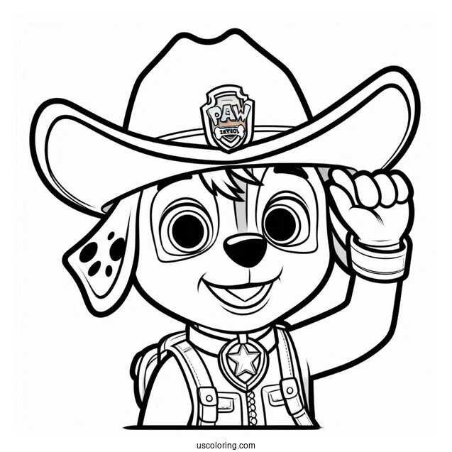 Tracker Wearing Cow Boy Hat To Color
